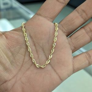 10kt Real Gold Rope Bracelet 3.2mm 7.25 inches